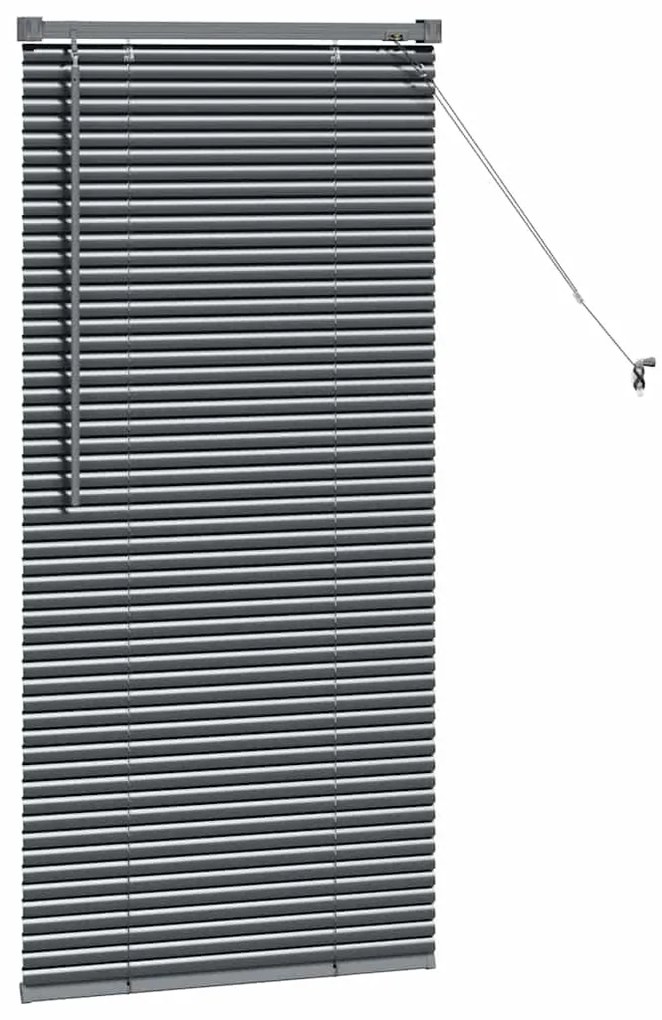 vidaXL Ρολό Παραθύρου με κουρτίνες Σκούρο γκρι Αλουμίνιο