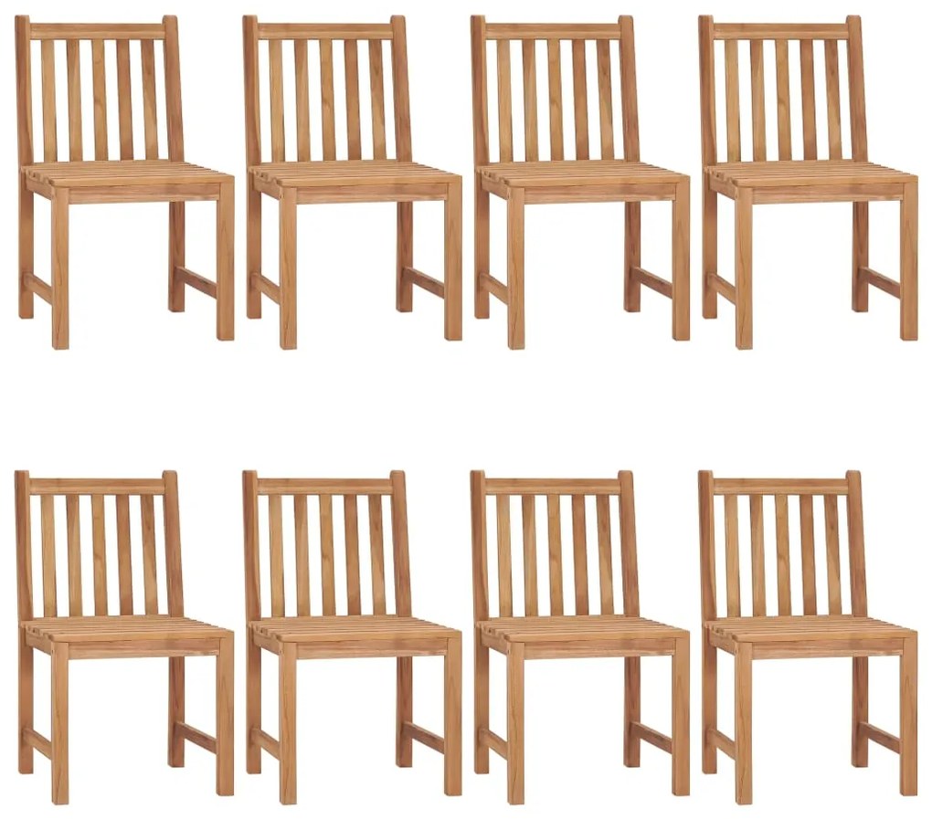 vidaXL Καρέκλες Κήπου 8 τεμ. από Μασίφ Ξύλο Teak με Μαξιλάρια