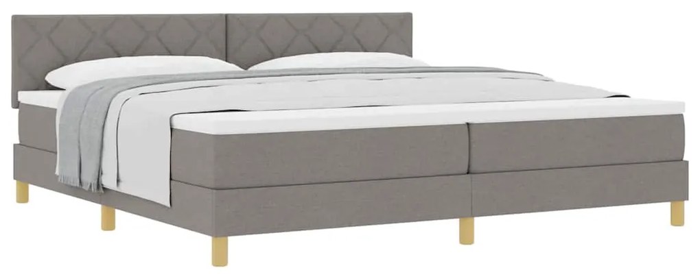vidaXL Κρεβάτι box spring με στρώμα Taupe 200 x 200 cm ύφασμα