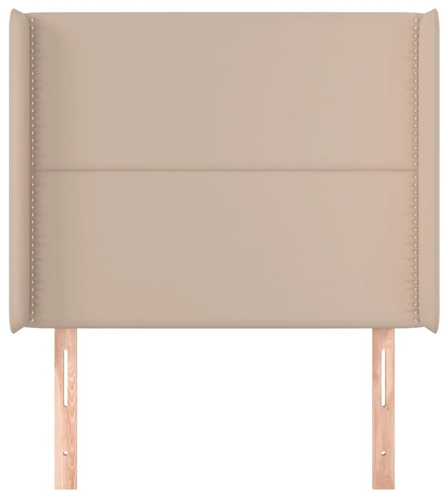 vidaXL Κεφαλάρι με Πτερύγια Καπουτσίνο 93x16x118/128 εκ. Συνθ. Δέρμα