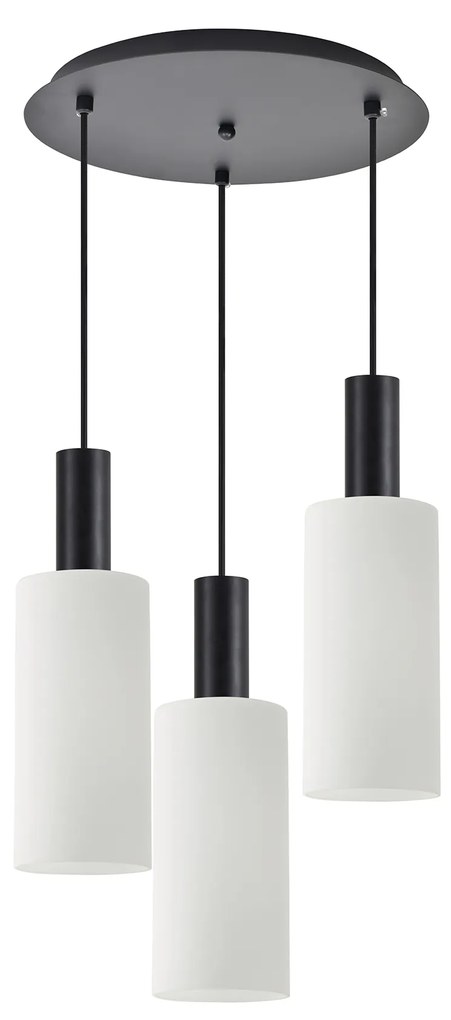 Φωτιστικό Οροφής SE21-BL-4-3BL-GL3 ADEPT TUBE Black Pendant White Glass+ - 51W - 100W - 77-8565