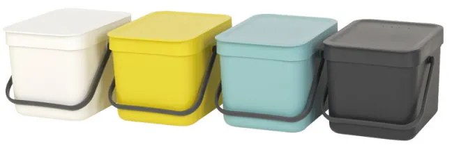 Brabantia Sort&Go κάδος χωριστής συλλογής απορριμμάτων 648974, 6 l, Χειρολαβή, Επιτοίχιος, Σκούρο γκρι