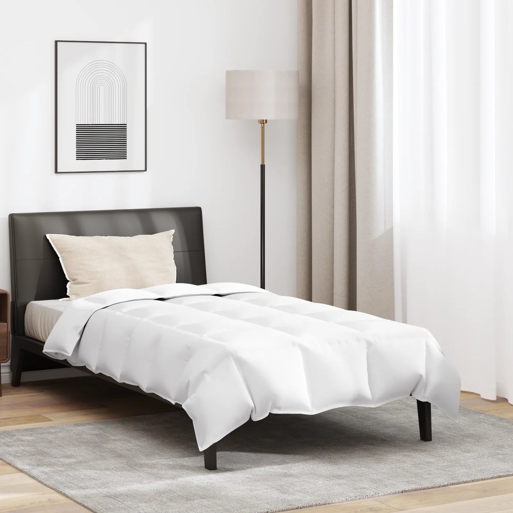 vidaXL Πάπλωμα με μαξιλάρι 2 pcs Λευκό 135 x 200 cm Πούπουλο