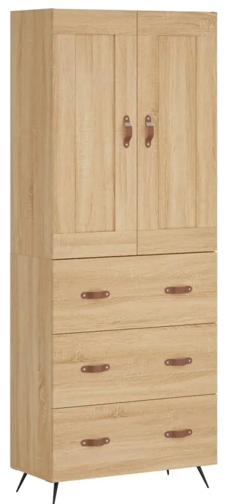 vidaXL Ντουλάπι Sonoma δρυς 69,5 x 34 x 180 εκ. από Επεξεργασμένο Ξύλο