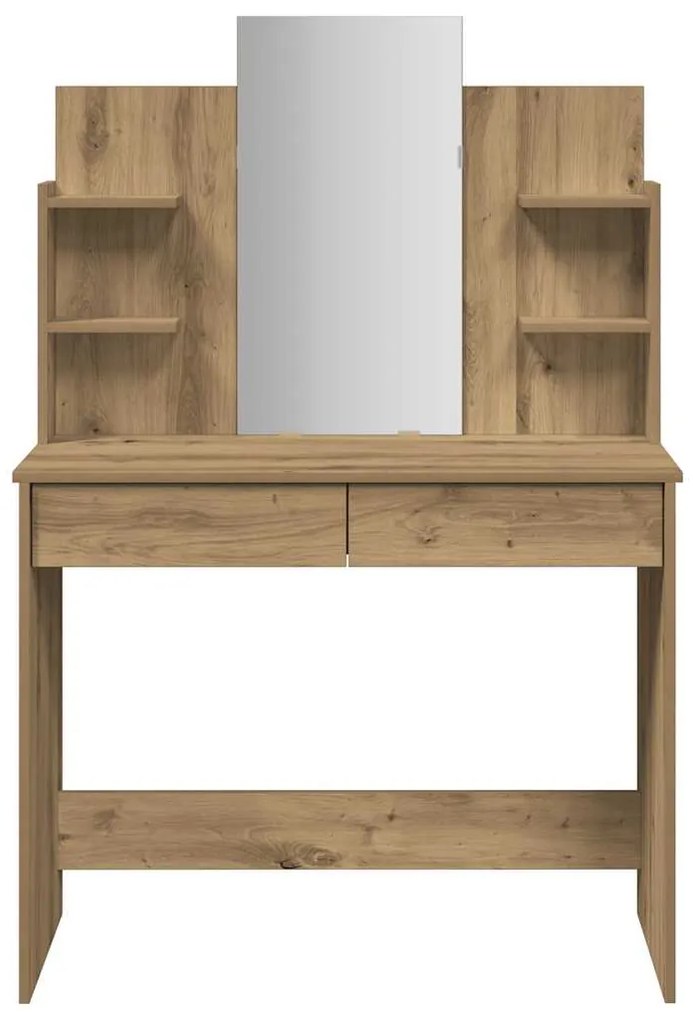 vidaXL Κομοδίνο με καθρέφτη Artisan Oak 96x39x142 cm