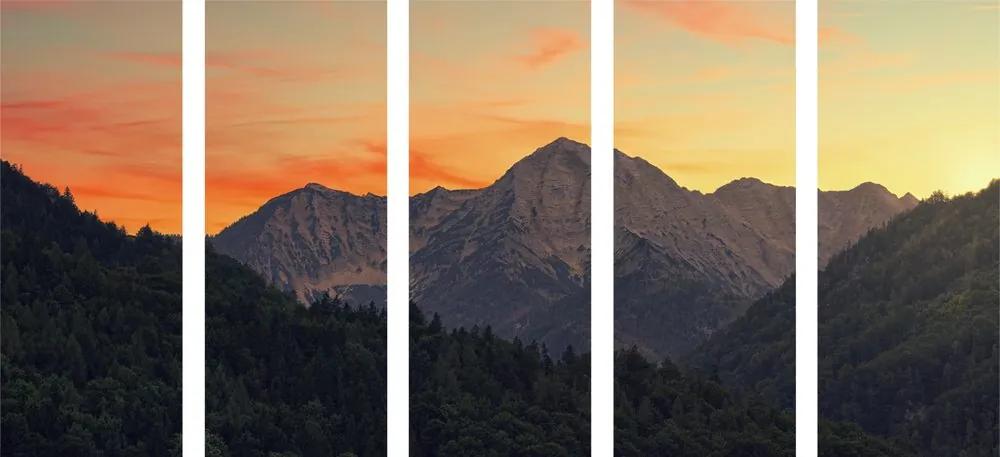 5 μέρος εικόνα ηλιοβασίλεμα στα βουνά - 100x50
