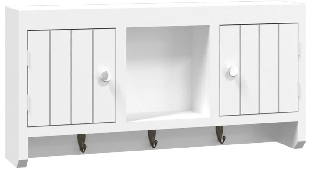 Κλειδοθήκη Λευκή 40x8,5x20 εκ. από Επεξεργασμένο Ξύλο &amp; Ατσάλι - Λευκό