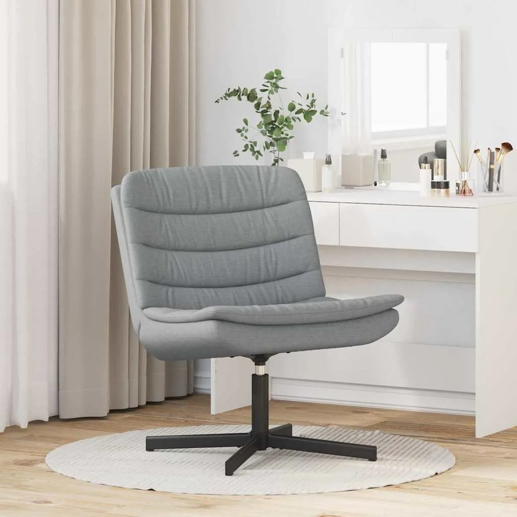 vidaXL Περιστρεφόμενη καρέκλα Ανοιχτό γκρι 63 x 75 x 76 εκ ύφασμα