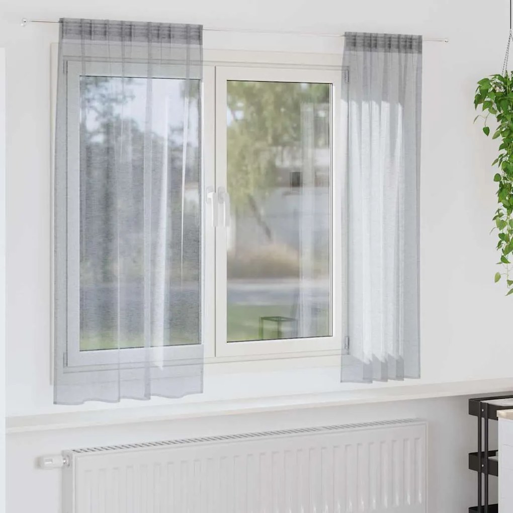 vidaXL Κουρτίνες 2 pcs Σκούρο γκρι 140 x 175 εκ. Πολυεστέρας
