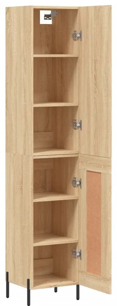vidaXL Μπουφές Sonoma δρυς 34,5 x 34 x 180 εκ. από Επεξεργασμένο Ξύλο