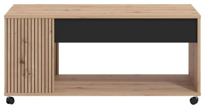 Τραπεζάκι Σαλονιού Mayenne Artisan Oak - Μαύρο Μάτ 101x55x45 εκ. 101x55x45 εκ.