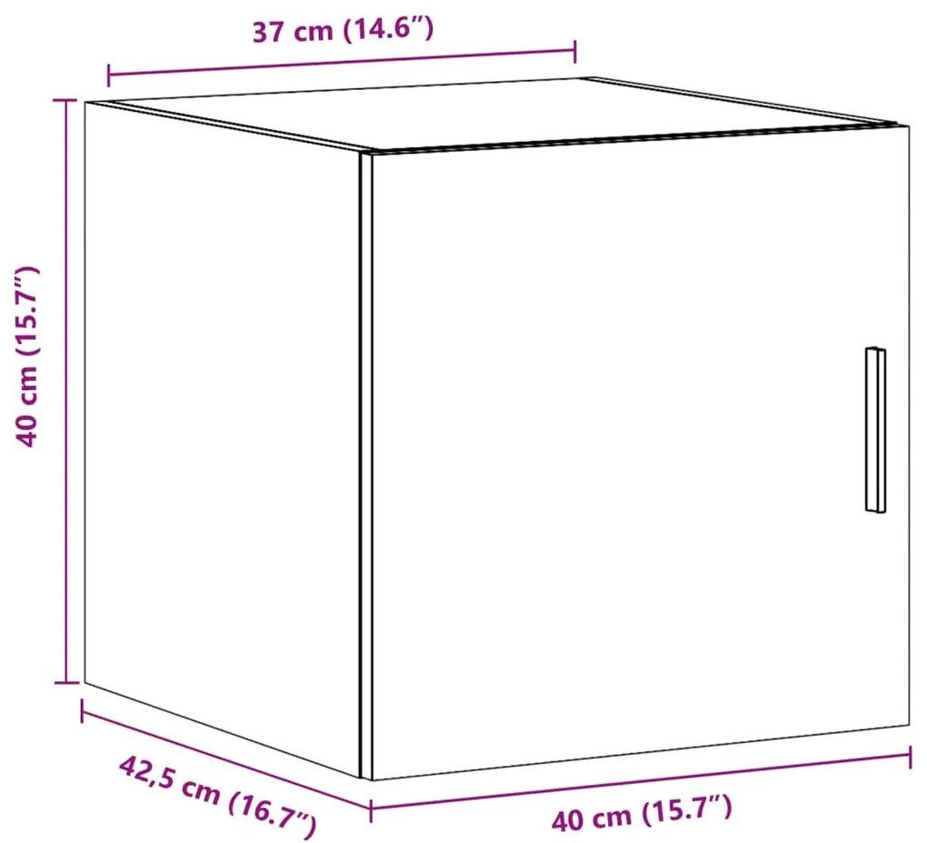 Ντουλάπι Τοίχου Sonoma Δρυς 40x42,5x40 εκ. Επεξεργασμένο Ξύλο