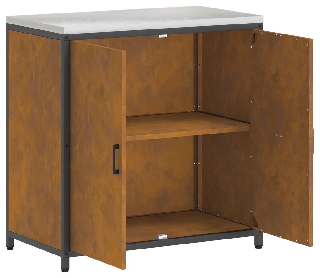 vidaXL Ντουλάπα Αποθήκευσης Κουζίνας με ράφι Σκ rusty 60 x 50 x 92 εκ.