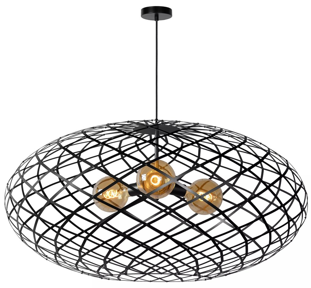 Φωτιστικό Κρεμαστό Lucide 21417-99-30 WOLFRAM Μαύρο Ματ (Black Mat)