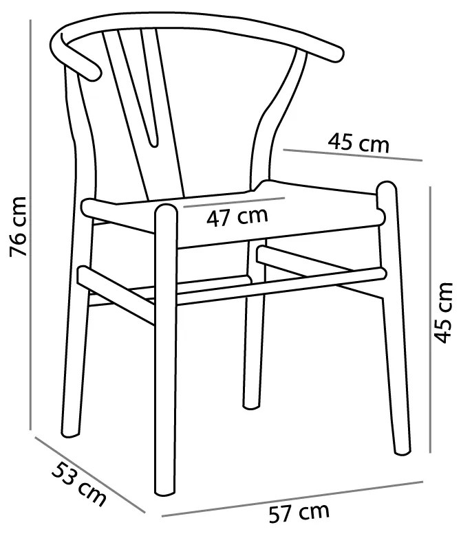 BONE ΚΑΡΕΚΛΑ ΦΥΣΙΚΟ 57x53xH76cm - 03-1081 - 03-1081