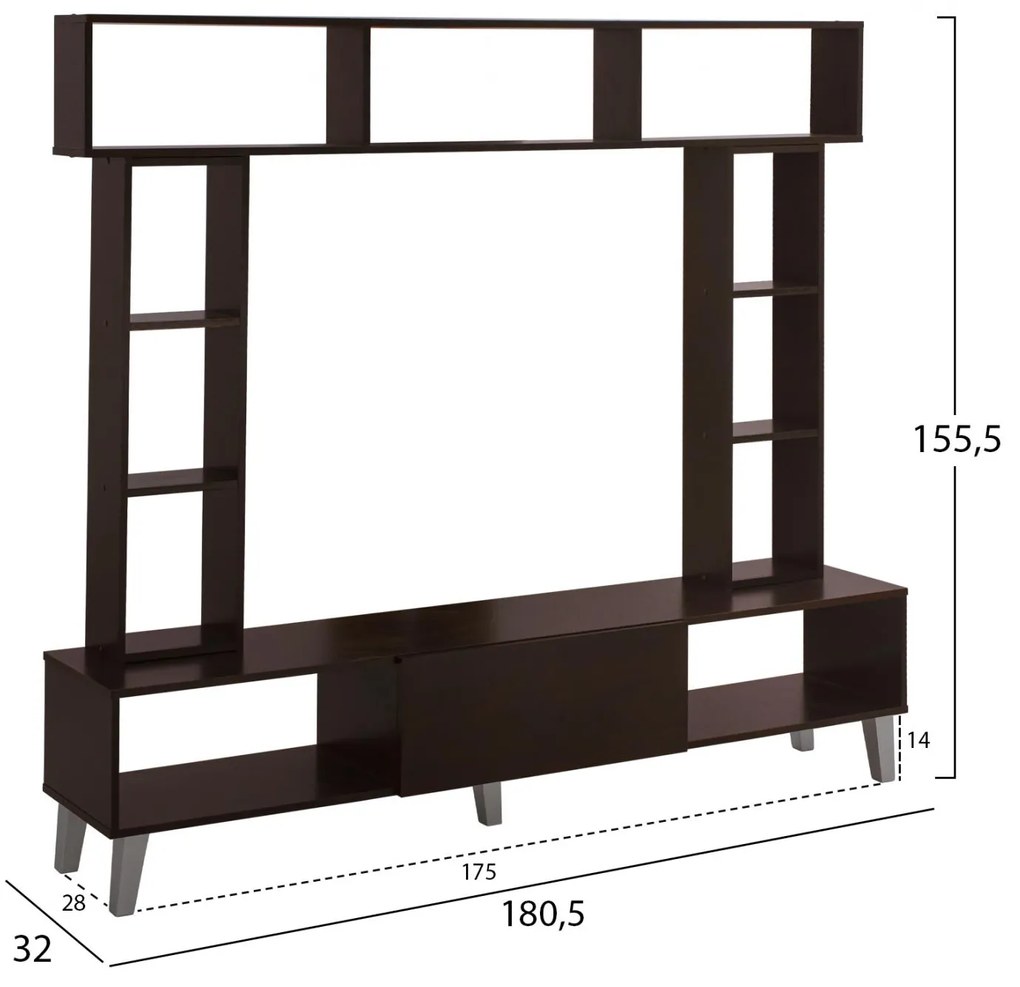 ΣΥΝΘΕΣΗ ΤΗΛΕΟΡΑΣΗΣ CHARLIZE WENGE  180,5x32x155,5 εκ.