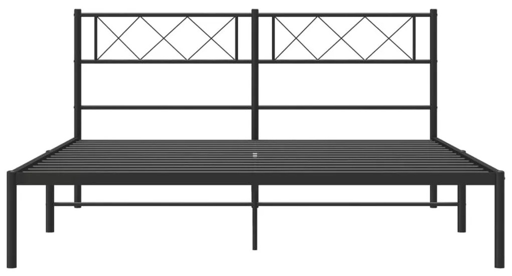 Πλαίσιο Κρεβατιού με Κεφαλάρι Μαύρο 160 x 200 εκ. Μεταλλικό - Μαύρο