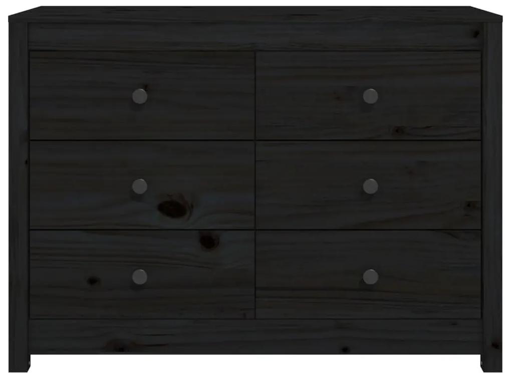 Βοηθητικό Ντουλάπι Μαύρο 100x40x72 εκ. από Μασίφ Ξύλο Πεύκου - Μαύρο