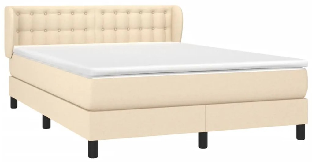 ΚΡΕΒΑΤΙ BOXSPRING ΜΕ ΣΤΡΩΜΑ ΚΡΕΜ 140X190 ΕΚ. ΥΦΑΣΜΑΤΙΝΟ 3126562