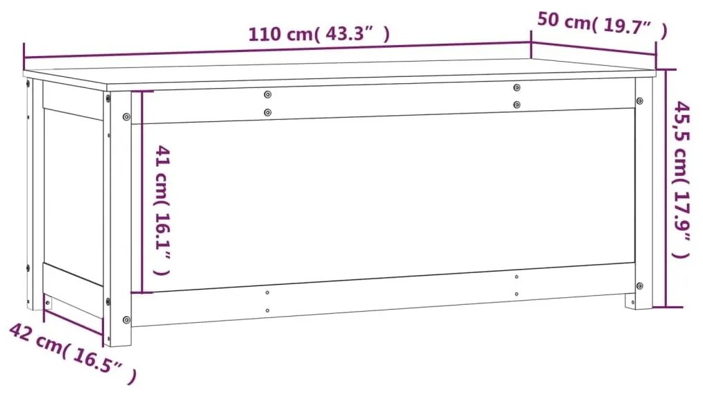 Κουτί Αποθήκευσης Λευκό 80x40x45,5 εκ από Μασίφ Ξύλο Πεύκου - Λευκό