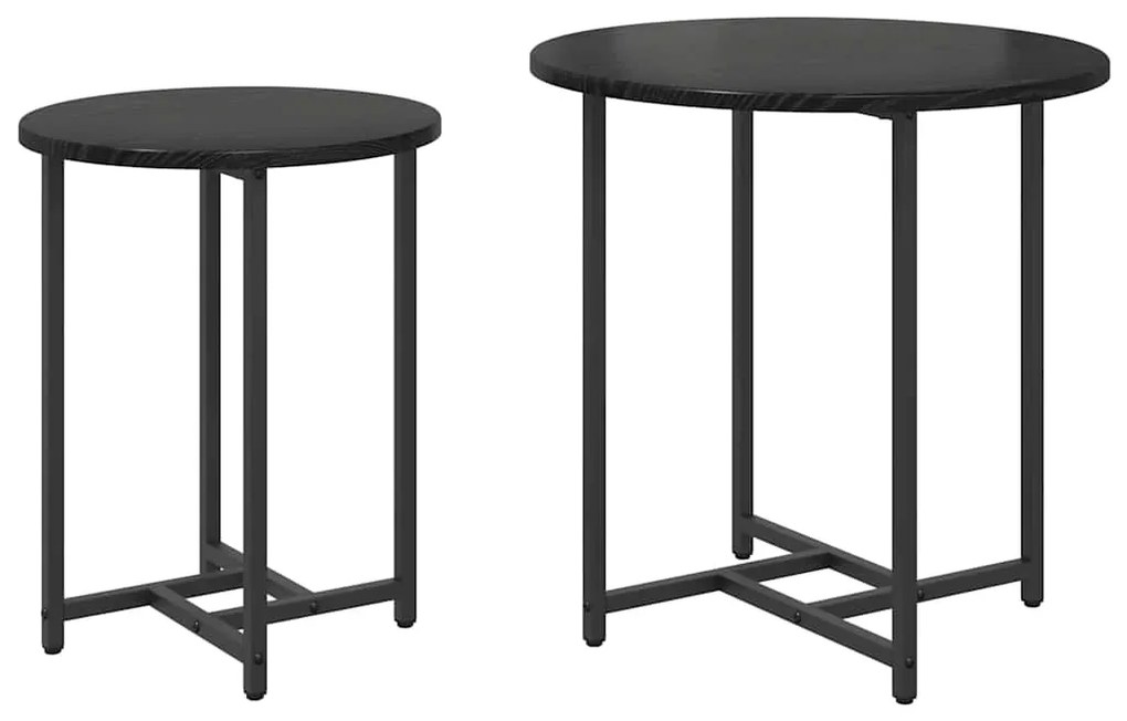 vidaXL Σετ βοηθητικά τραπεζάκια 2 pcs Μαύρη δρυς 50 x 50 x 50 cm