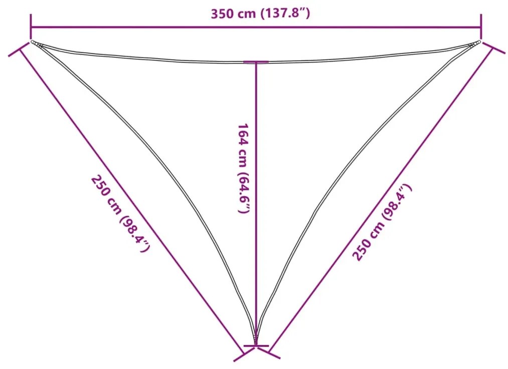 Πανί Σκίασης Τρίγωνο Μπεζ 2,5 x 2,5 x 3,5 μ. από Ύφασμα Oxford - Μπεζ