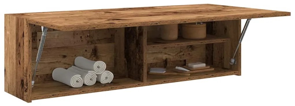 vidaXL Ντουλάπι τοίχου μπάνιου Παλιό ξύλο 100x25x30 cm