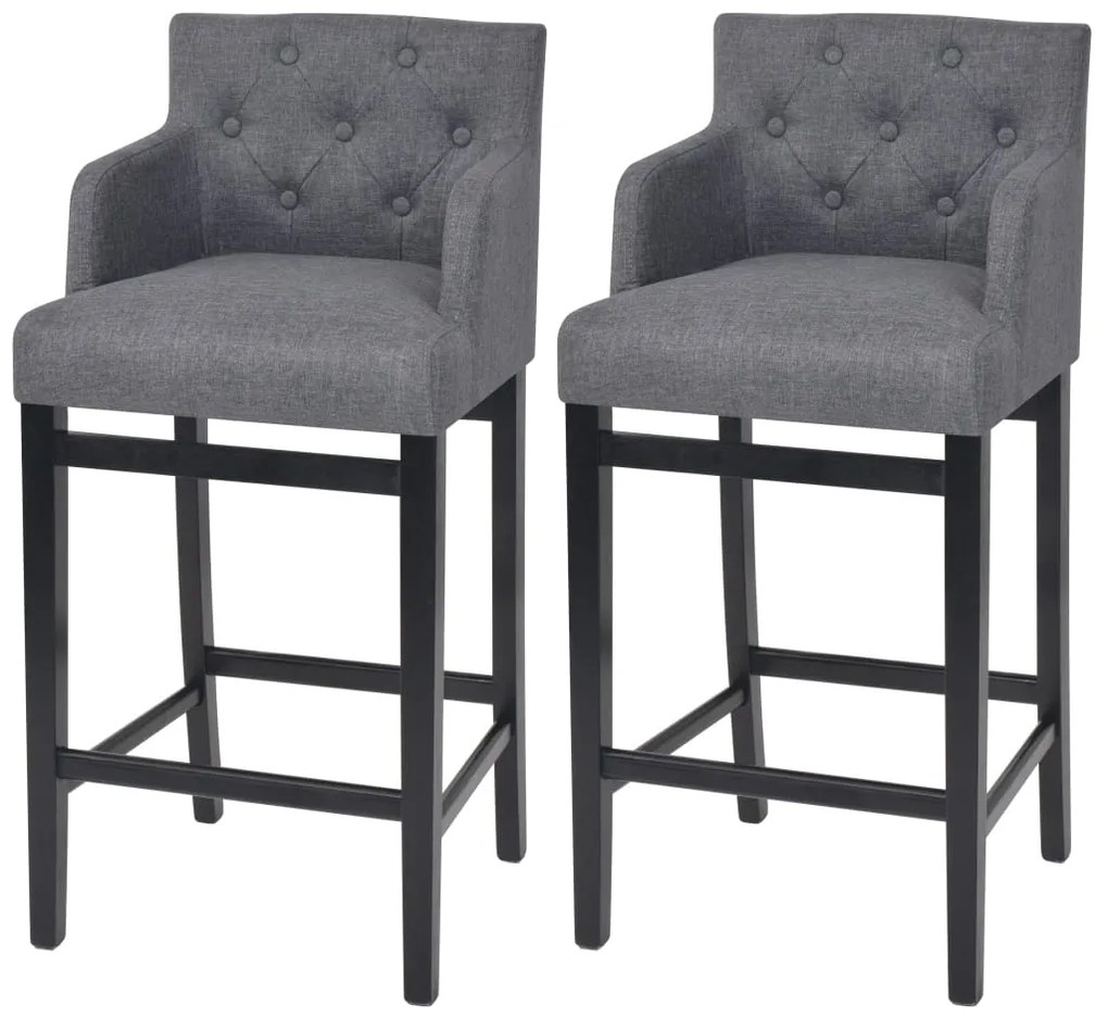 vidaXL Καρέκλες Μπαρ 2 τεμ. Σκούρο Γκρι Υφασμάτινες