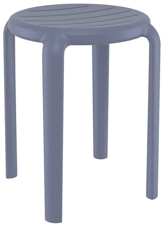 Σκαμπό Tom Dark Grey PP 34x34x45cm