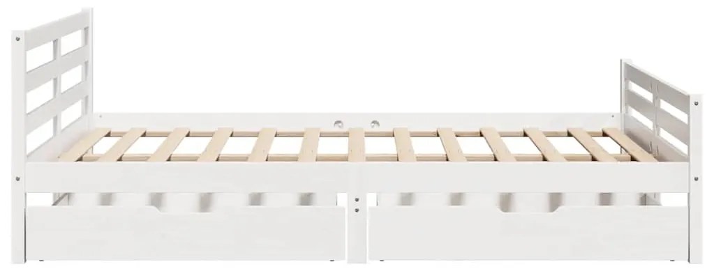 vidaXL Σκελετός Κρεβ. Χωρίς Στρώμα Λευκό 160x200 εκ Μασίφ Πεύκο