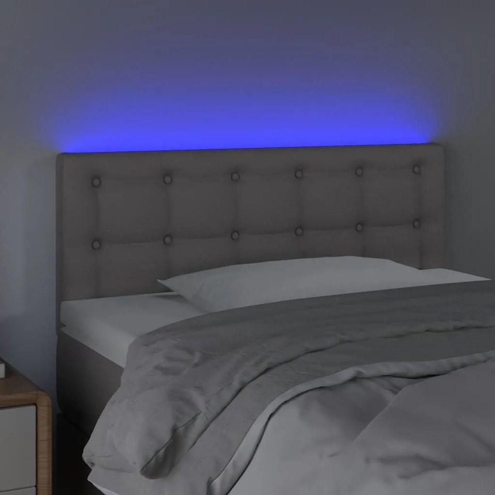 Κεφαλάρι Κρεβατιού LED Γκρι 100x5x78/88 εκ. από Συνθετικό Δέρμα 3121700