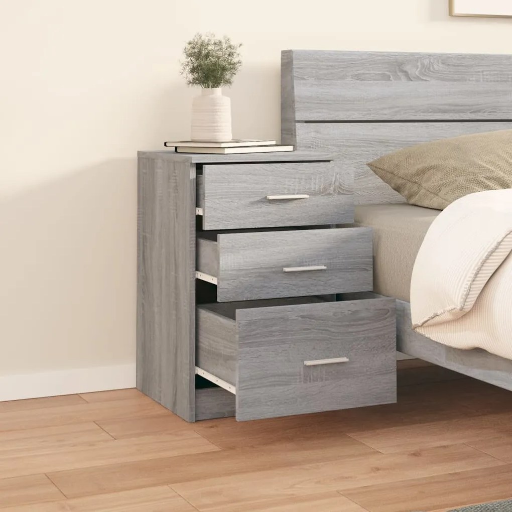 vidaXL Κομοδίνο Γκρι Sonoma 40 x 40 x 63 εκ. από Επεξεργασμένο Ξύλο