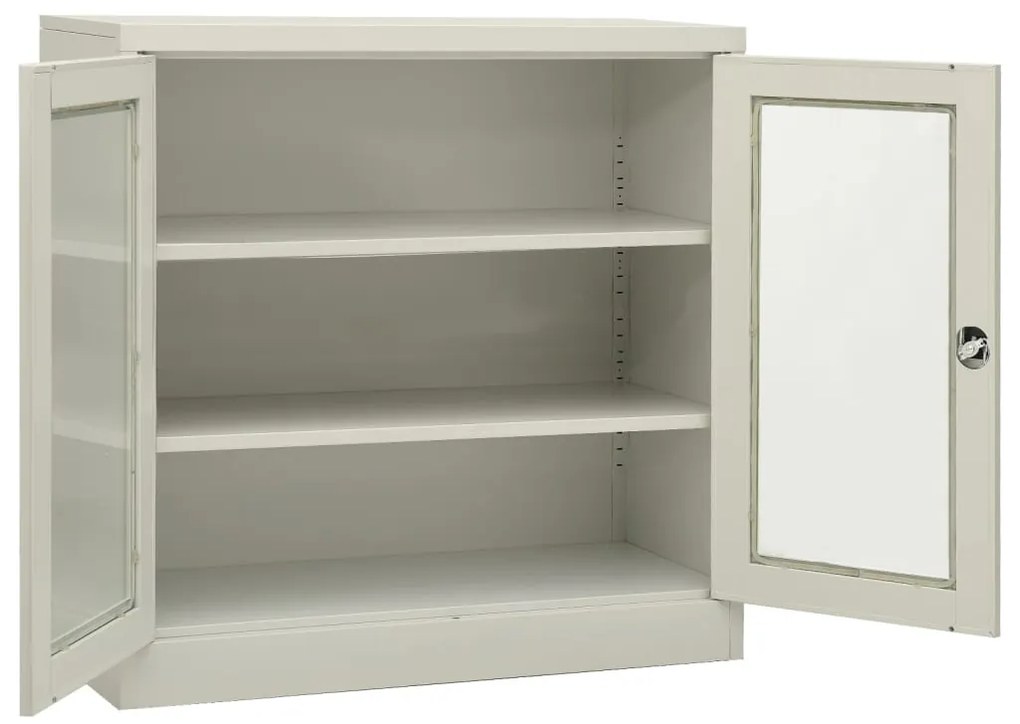 vidaXL Ντουλάπα Γραφείου 90 x 40 x 90 εκ. Ανοιχτό Γκρι Ατσάλινη