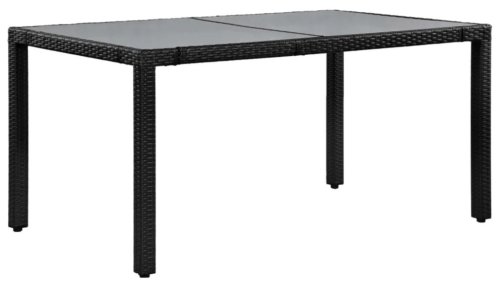 vidaXL Σετ Τραπεζαρίας Εξωτερικού Χώρου 7 τεμ. Μαύρο Συνθετικό Ρατάν