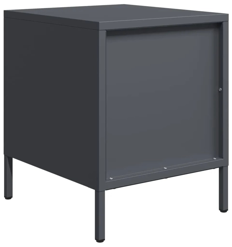 Κομοδίνο Ανθρακί 35x39x43,5 εκ. από Χάλυβα 851248