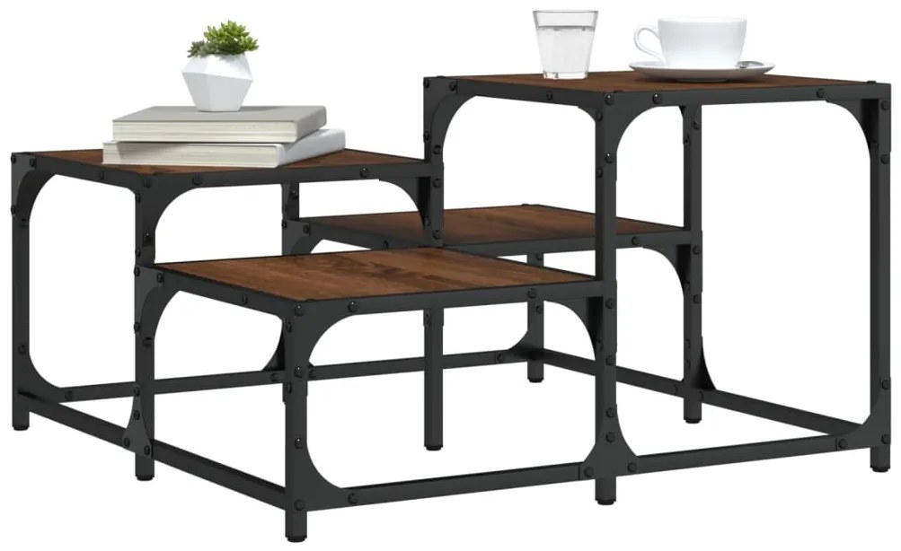 vidaXL Τραπεζάκι Σαλονιού Καφέ Δρυς 68 x 68 x 40 εκ. Επεξεργ. Ξύλο