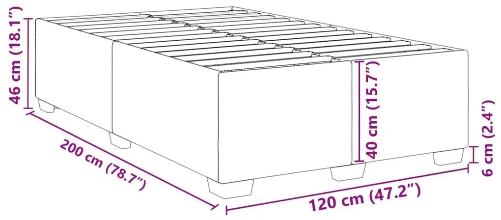 Σκελετός Κρεβατιού Χωρίς Στρώμα Σκ. Γκρι 120x200 εκ. Βελούδινο - Γκρι