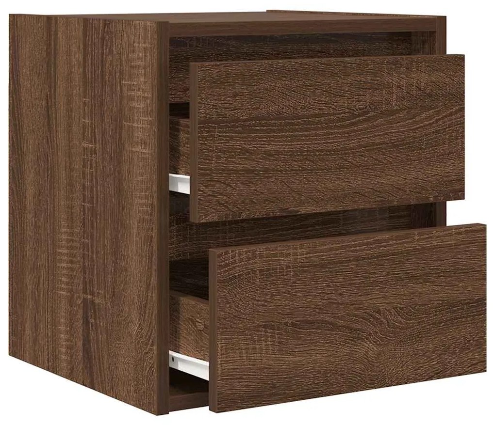 Κομοδίνο Επιτοίχιο Καφέ Δρυς 38x34x40 εκ. 861259
