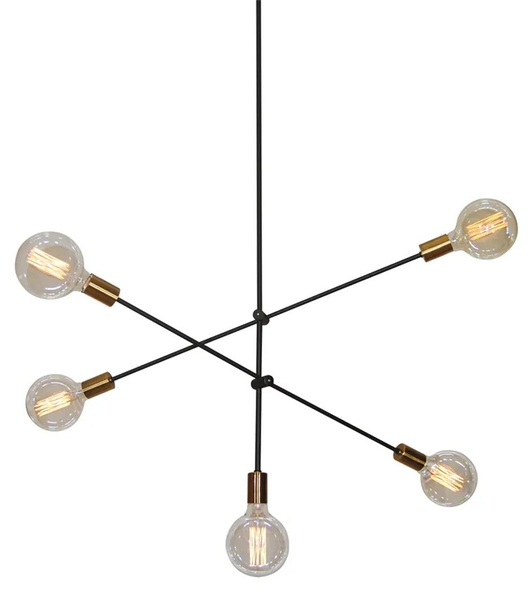 Φωτιστικό Οροφής Πολύφωτο Homelighting Cody 77-3535 Black