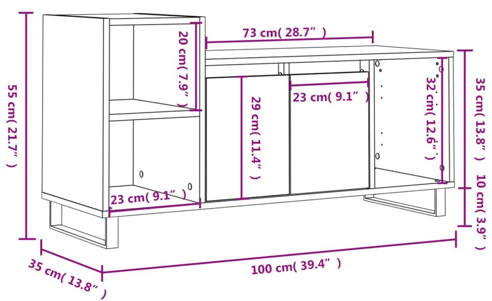 ΈΠΙΠΛΟ ΤΗΛΕΟΡΑΣΗΣ SONOMA ΔΡΥΣ 100X35X55 ΕΚ. ΕΠΕΞ. ΞΥΛΟ 831327