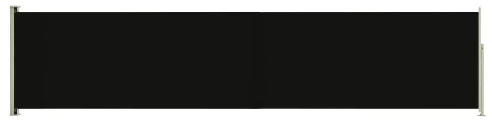 Σκίαστρο Πλαϊνό Συρόμενο Βεράντας Μαύρο 140 x 600 εκ. - Μαύρο