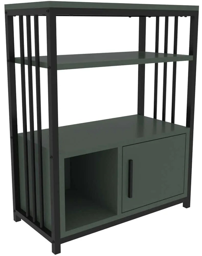Βιβλιοθήκη Letos 875ZNA4535 60x29,6x80cm Green-Black