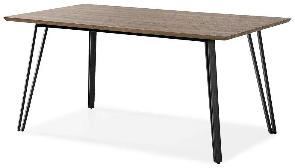 Τραπέζι Charleston 129, Καφέ, Μαύρο, 76x90x160cm, Ινοσανίδες μέσης πυκνότητας, Μέταλλο | Epipla1.gr