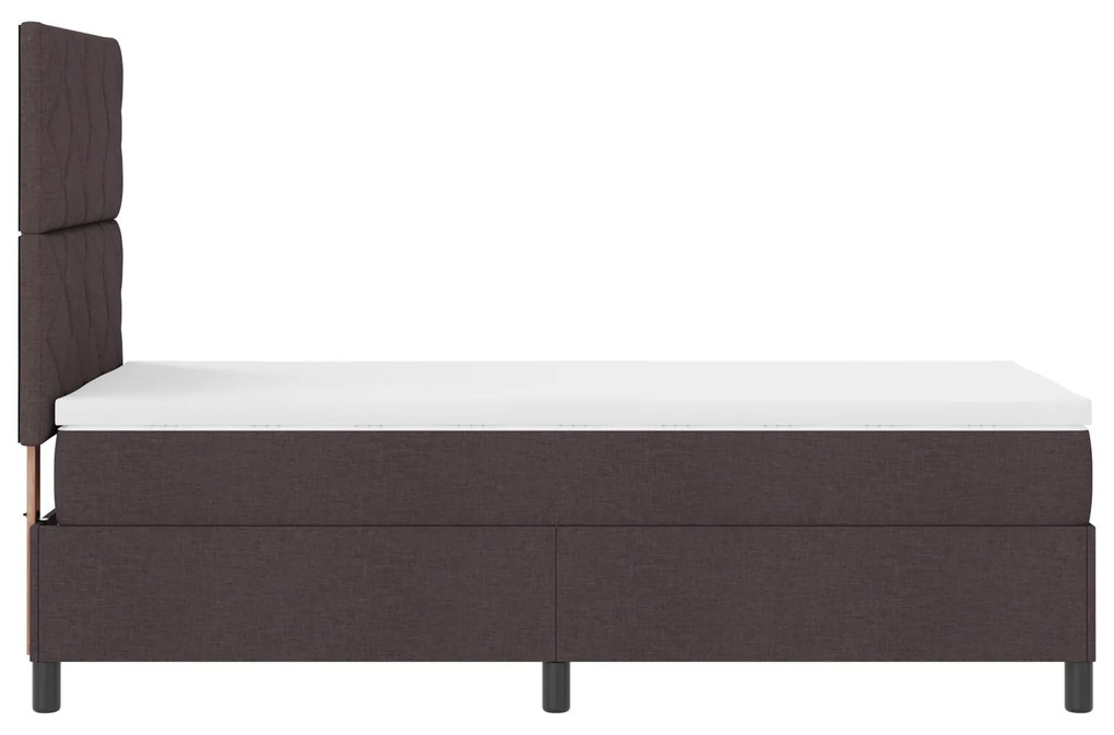 vidaXL Κρεβάτι Στήριξης με Στρώμα Σκούρο Καφέ 100x200 εκ. Ύφασμα