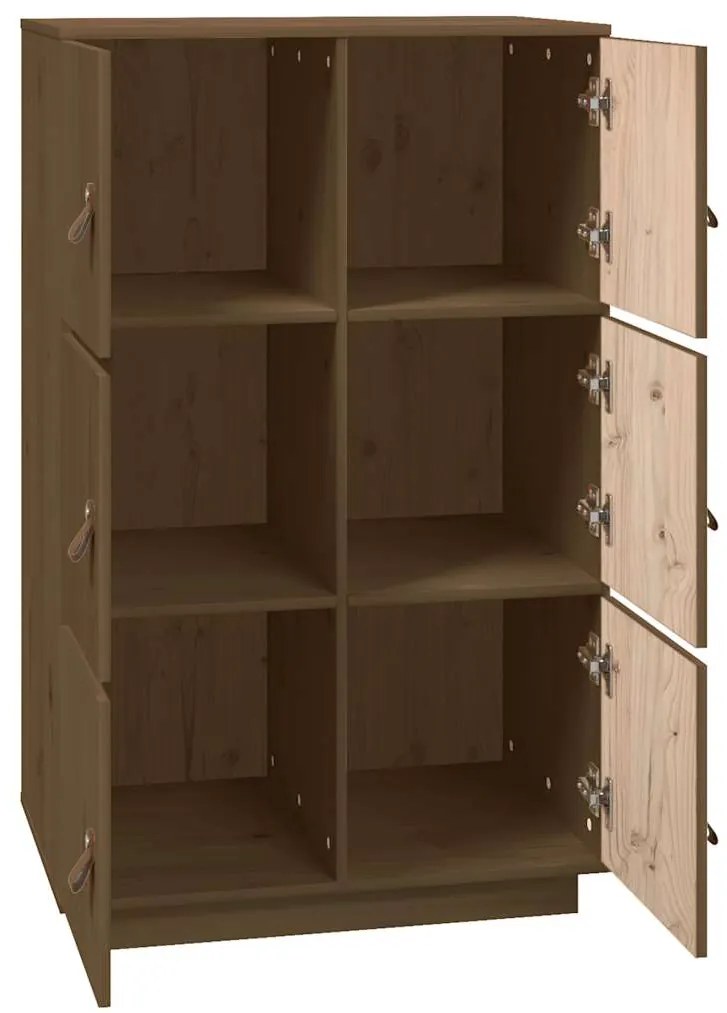 vidaXL Ντουλάπι Ψηλό Καφέ Μέλι 67x40x108,5 εκ. από Μασίφ Ξύλο Πεύκου
