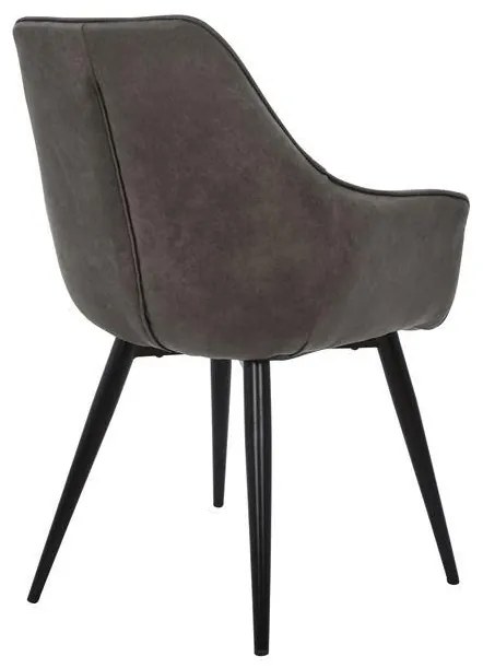Καρέκλα-Πολυθρόνα MANDO Ύφασμα Nubuck Γκρί 60x60x84 εκ. 2αδα 60x60x84 εκ.