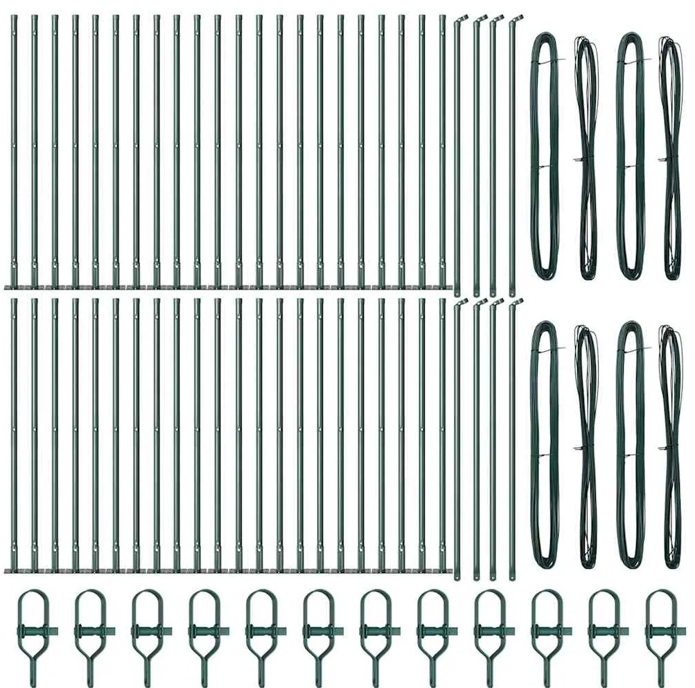 vidaXL Στύλος Περιφράξεων 52 pcs Ασημί 3.2 x 3.2 x 140 εκ Ατσάλι