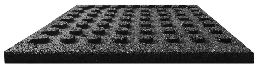 Πλάκες Δαπέδου Ασφαλείας 12 τεμ. Μαύρες 50x50x3 εκ. Καουτσούκ - Μαύρο