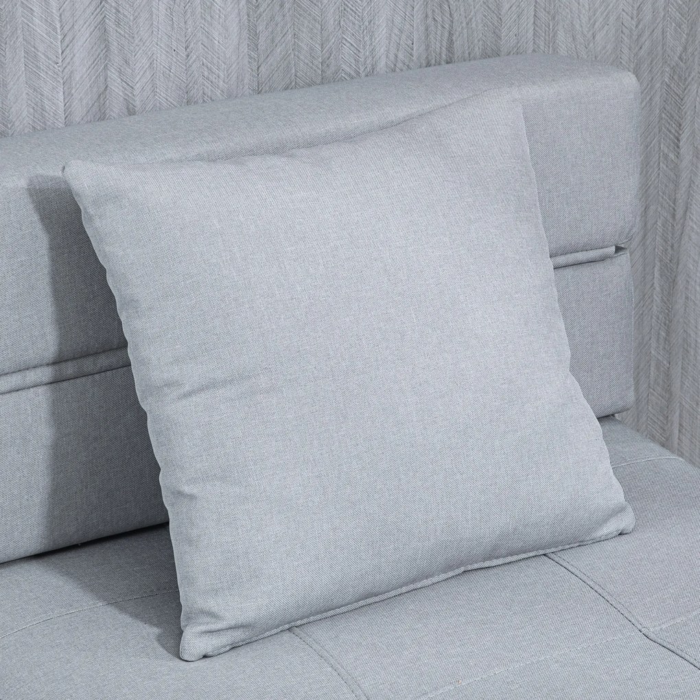 HOMCOM Πολυθρόνα Relax Καναπές-κρεβάτι με λειτουργία κρεβατιού, συμπεριλαμβανομένου 1 μαξιλαριού, 70 cm x 70 cm x 61 cm, Ανοιχτό γκρι