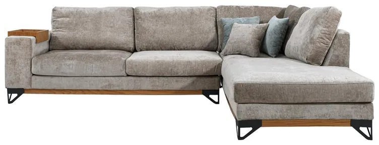 Γωνιακός Καναπές Angelo Fylliana Δεξιά Γωνία Μπέζ 300x230x95 εκ. 300x230x95 εκ.